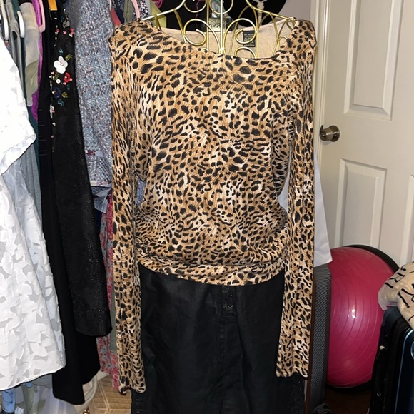 VTG Dana Buchman vintage glamour,  leopard asymmetrical neckline - Picture 8 of 10
